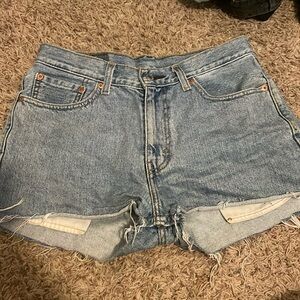 Levi shorts, worn, no longer fit my mom.Not sure how to tell the size!!